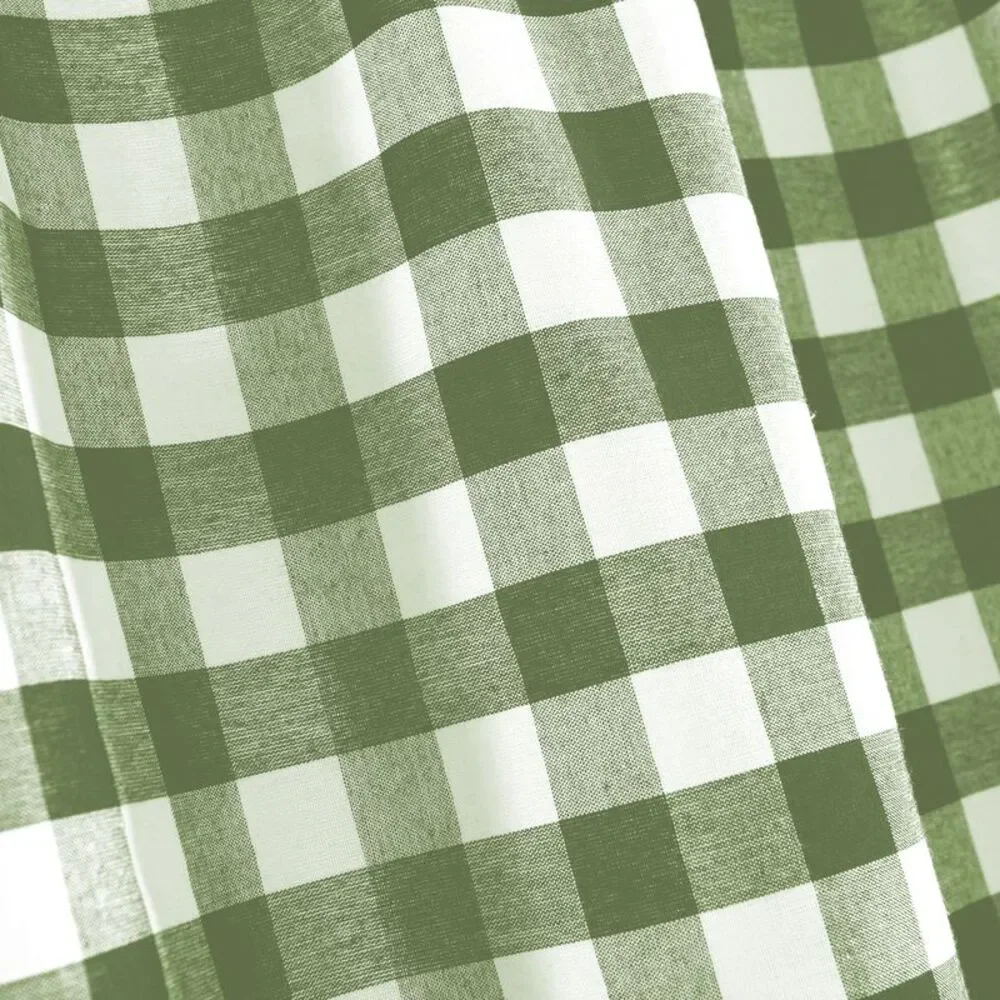 Woven Trends Farmhouse Curtains, Buffalo Plaid Curtain Shades, Gathered Swag